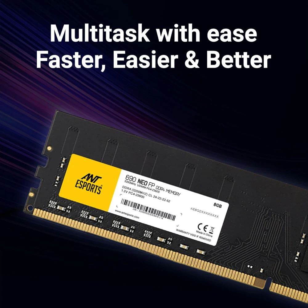 ANT ESPORTS DESKTOP RAM 8GB DDR4 3200 MHz (690 NEO FP) view 4